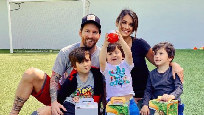 "No suelto a papi": Antonela Roccuzzo compartió una tierna foto de Messi y su hijo Mateo