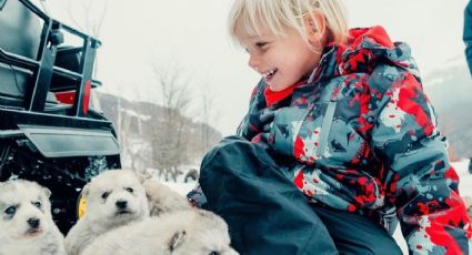Mirko tuvo un día mágico arriba de un esquí y junto a perros de nieve