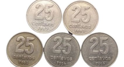 Las monedas de 25 centavos que se venden a más de 5 mil pesos por su rareza